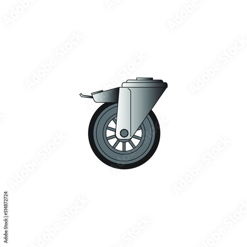 Castor Wheels / Caster Wheels  Icon Vector Art Illustration.
