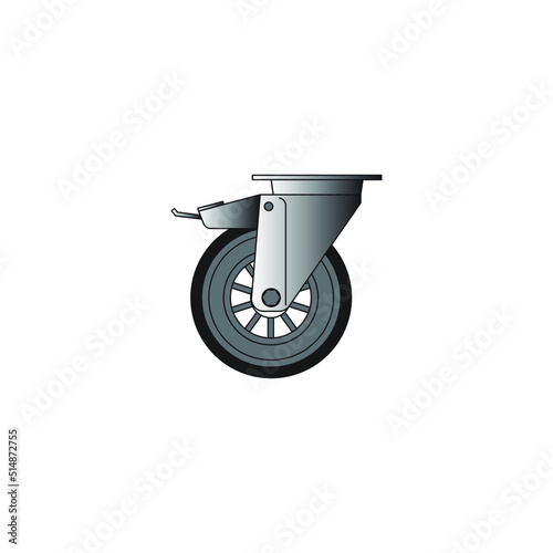 Castor Wheels / Caster Wheels  Icon Vector Art Illustration.
