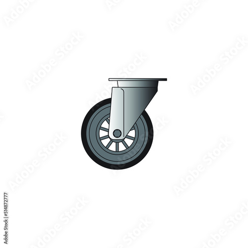 Castor Wheels / Caster Wheels  Icon Vector Art Illustration.
