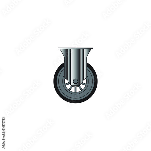Castor Wheels / Caster Wheels  Icon Vector Art Illustration.
