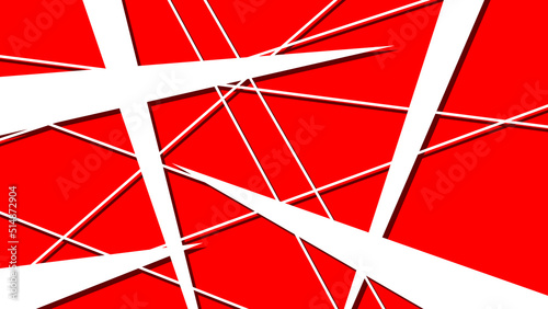 Modern Line Threads on Brilliant Red Background
