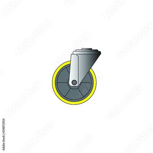 Castor Wheels / Caster Wheels  Icon Vector Art Illustration.
