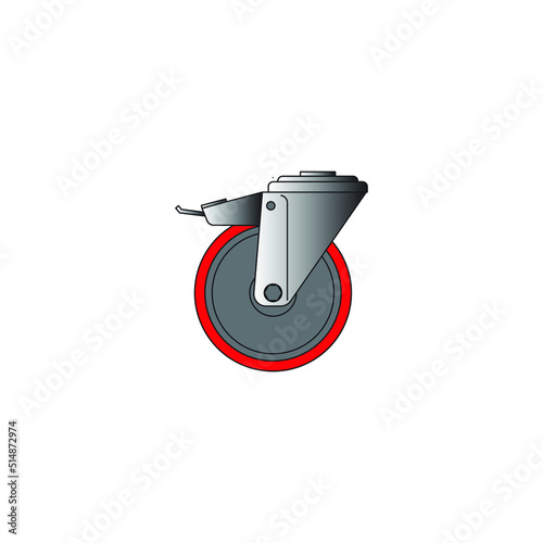 Castor Wheels / Caster Wheels  Icon Vector Art Illustration.
