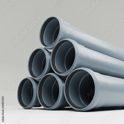 3D visualization, Polypropylene sewer pipes with noise reduction