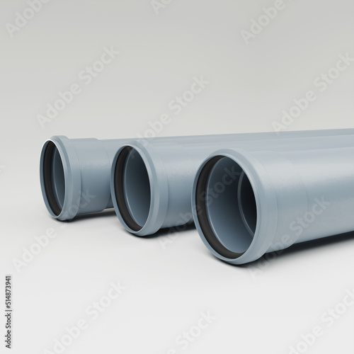 3D visualization, Polypropylene sewer pipes with noise reduction