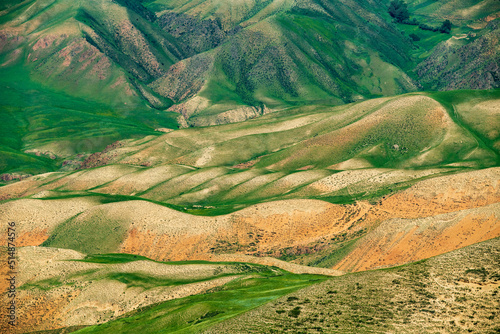 abstract curve and colors of Koksu canyon in Xinjiang, China photo