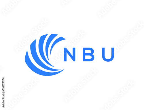 NBU Flat accounting logo design on white background. NBU creative initials Growth graph letter logo concept. NBU business finance logo design.
 photo