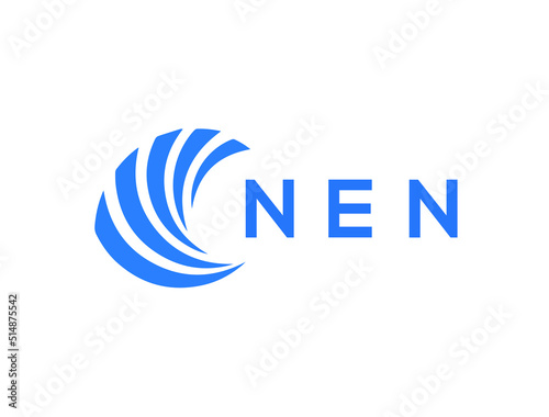 NEN Flat accounting logo design on white background. NEN creative initials Growth graph letter logo concept. NEN business finance logo design.
 photo