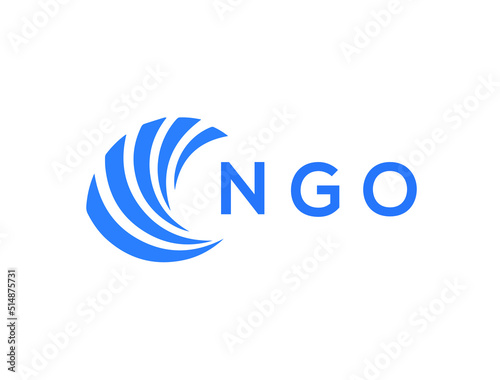 NGO Flat accounting logo design on white background. NGO creative initials Growth graph letter logo concept. NGO business finance logo design.
