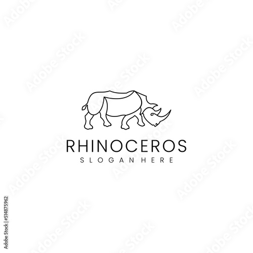 Rhinoceros logo design icon vector