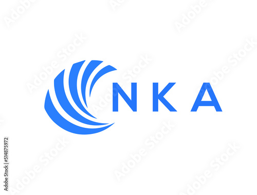 NKA Flat accounting logo design on white background. NKA creative initials Growth graph letter logo concept. NKA business finance logo design.
 photo