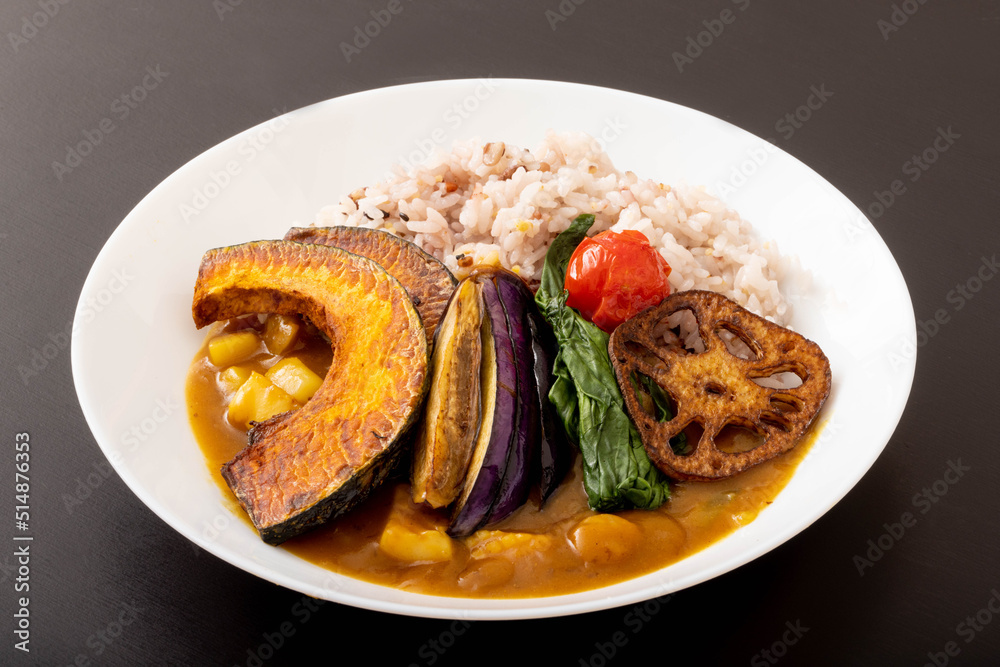 十六穀米の夏野菜カレー 十六穀米の夏野菜カレー