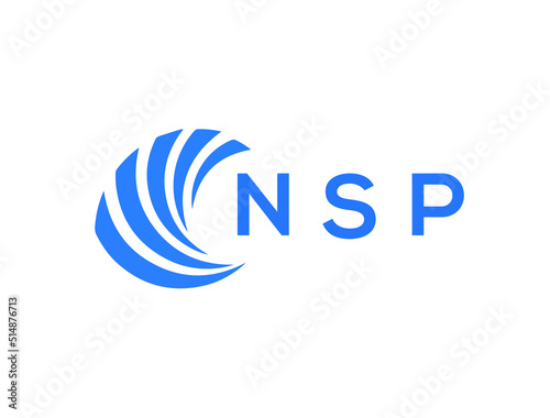 NSP Flat accounting logo design on white background. NSP creative initials Growth graph letter logo concept. NSP business finance logo design.
 photo