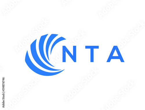 NTA Flat accounting logo design on white background. NTA creative initials Growth graph letter logo concept. NTA business finance logo design.
 photo