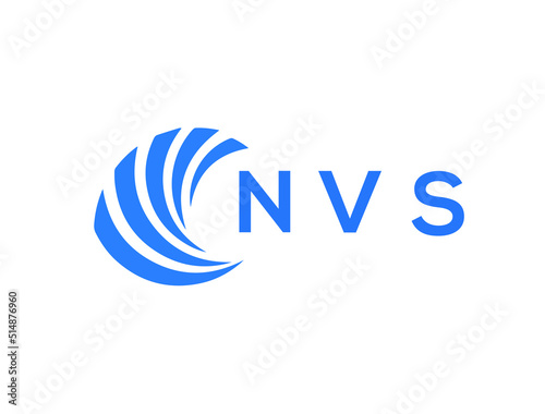 NVS Flat accounting logo design on white background. NVS creative initials Growth graph letter logo concept. NVS business finance logo design.

