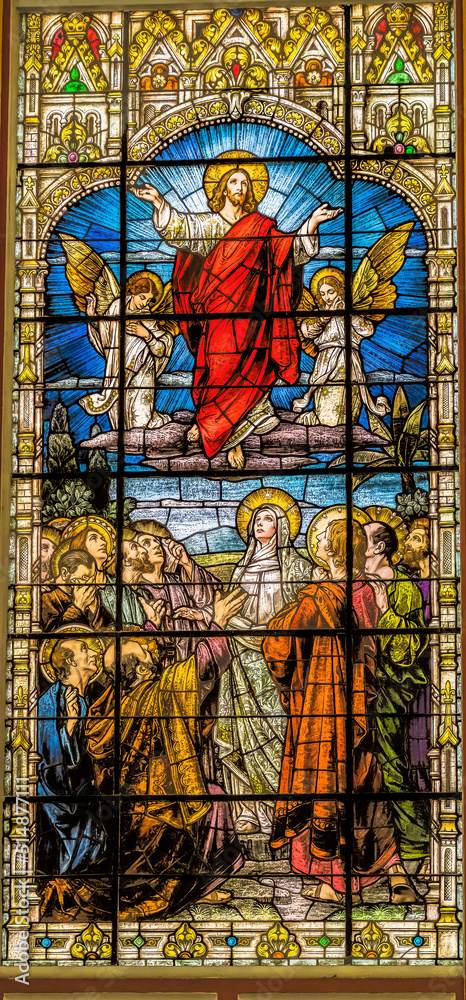 Jesus Ascension Heaven Stained Glass Gesu Church Miami Florida