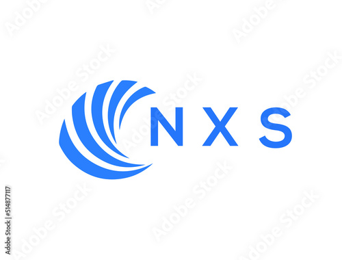 NXS Flat accounting logo design on white background. NXS creative initials Growth graph letter logo concept. NXS business finance logo design.
 photo