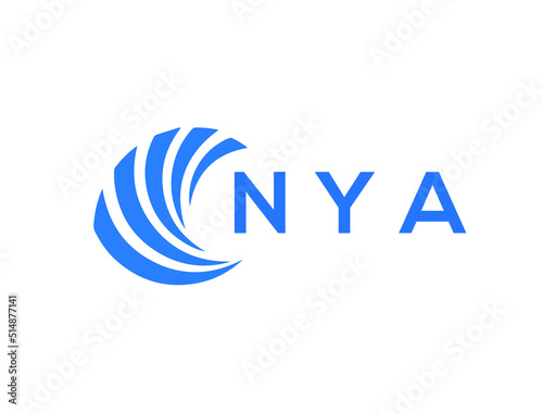 NYA Flat accounting logo design on white background. NYA creative initials Growth graph letter logo concept. NYA business finance logo design.
 photo