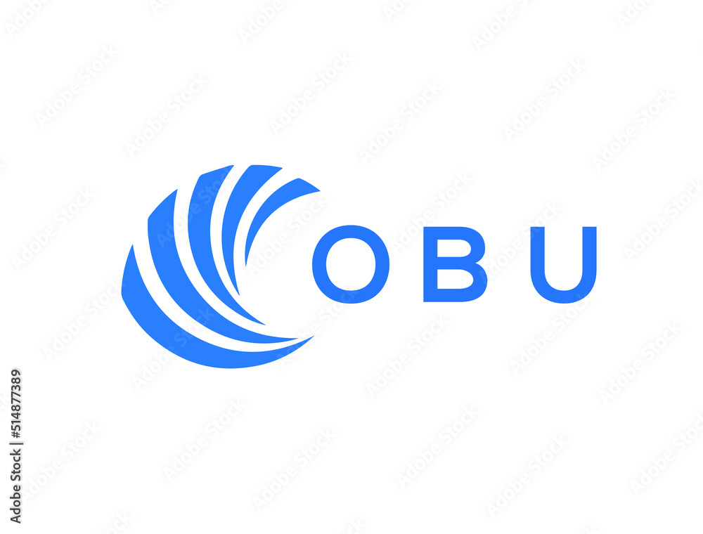 OBU Flat accounting logo design on white background. OBU creative ...