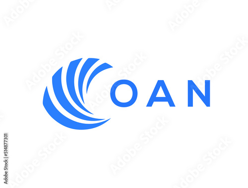 OAN Flat accounting logo design on white background. OAN creative initials Growth graph letter logo concept. OAN business finance logo design.
 photo