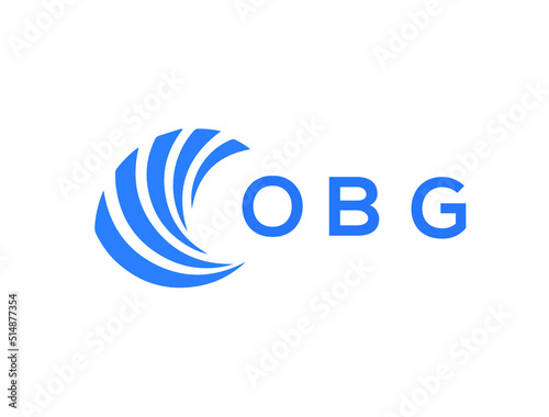 OBG Flat accounting logo design on white background. OBG creative initials Growth graph letter logo concept. OBG business finance logo design.
 photo