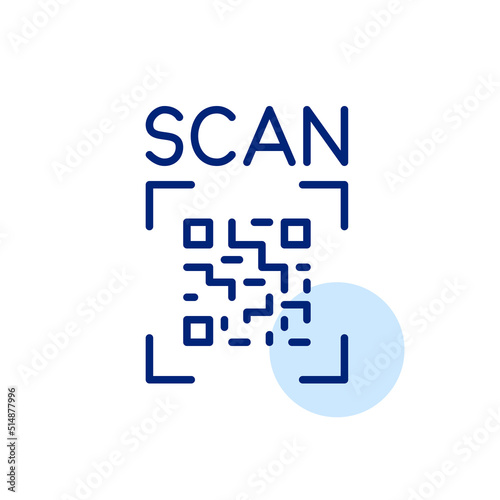 Scan a qr code. Pixel perfect, editable stroke line art icon