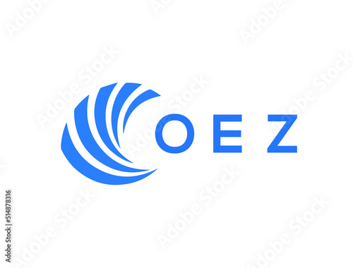 OEZ Flat accounting logo design on white background. OEZ creative initials Growth graph letter logo concept. OEZ business finance logo design.
 photo