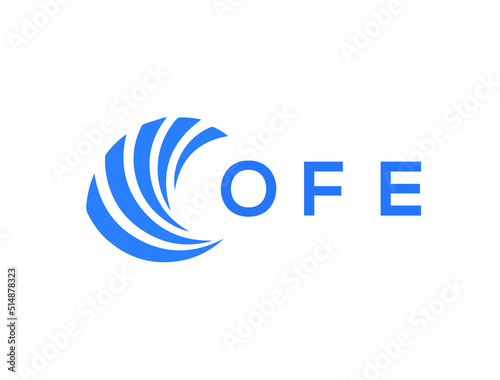OFE Flat accounting logo design on white background. OFE creative initials Growth graph letter logo concept. OFE business finance logo design.
