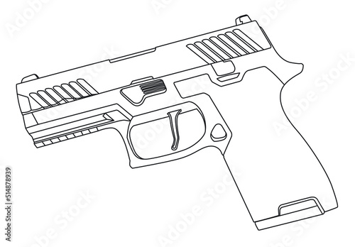 gun outline drawing in eps10