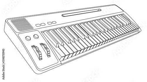 piano keyboard outline drawing in eps10