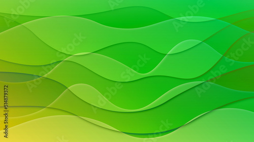 abstract yellow green gradient waves background