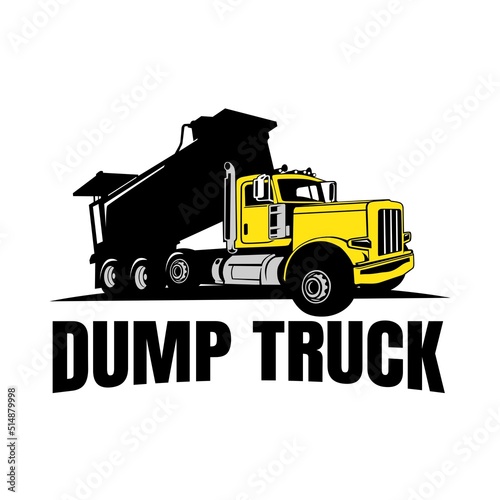 dump truck logo design icon vector	