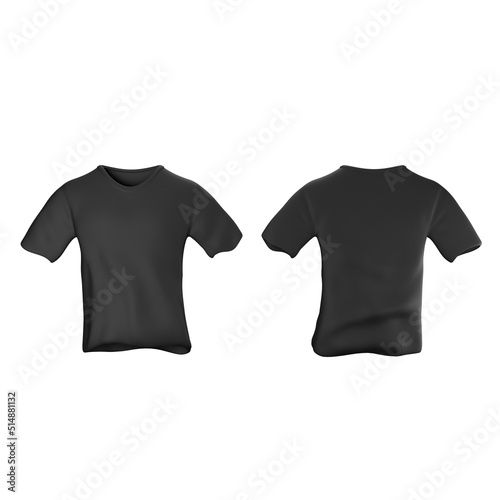 3D illustration Black T-shirt