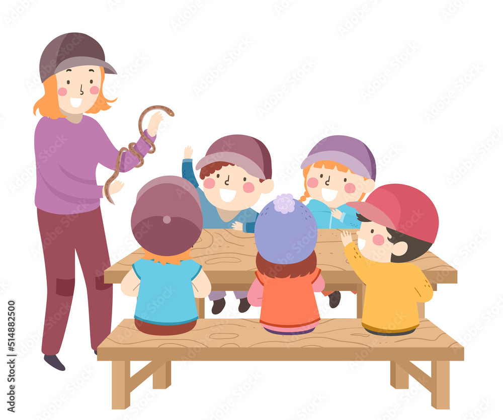 Kids Teacher Science Camp Snake Illustration Kids Teacher Science Camp Snake Illustration