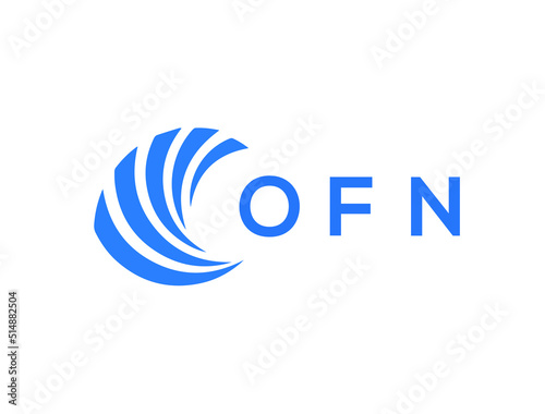 OFN Flat accounting logo design on white background. OFN creative initials Growth graph letter logo concept. OFN business finance logo design.
 photo