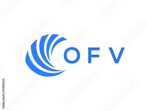 OFV Flat accounting logo design on white background. OFV creative initials Growth graph letter logo concept. OFV business finance logo design.
 photo