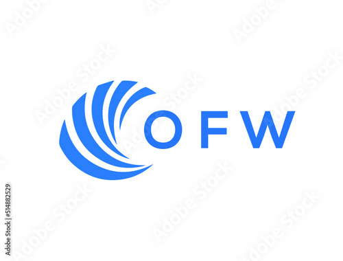 OFW Flat accounting logo design on white background. OFW creative initials Growth graph letter logo concept. OFW business finance logo design.
 photo