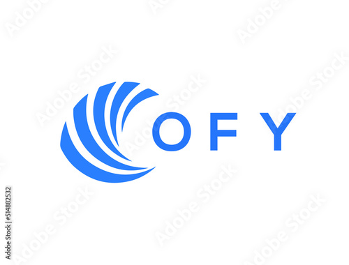 OFY Flat accounting logo design on white background. OFY creative initials Growth graph letter logo concept. OFY business finance logo design.
 photo