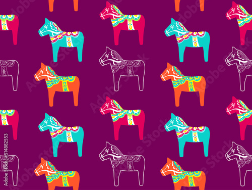 Wooden Horse Seamless Backg...