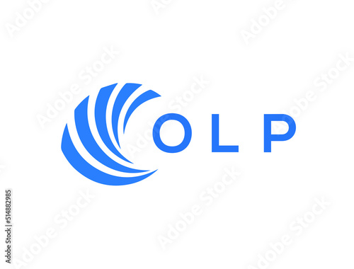 OLP Flat accounting logo design on white background. OLP creative initials Growth graph letter logo concept. OLP business finance logo design.
 photo