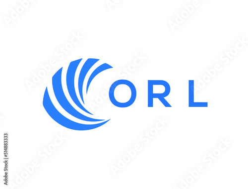 ORL Flat accounting logo design on white background. ORL creative initials Growth graph letter logo concept. ORL business finance logo design.
