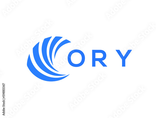 ORY Flat accounting logo design on white background. ORY creative initials Growth graph letter logo concept. ORY business finance logo design.
 photo
