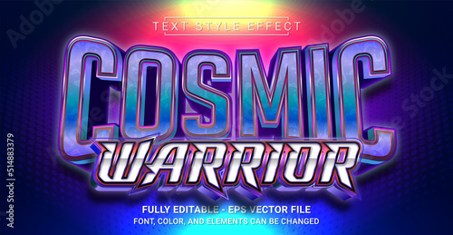 Cosmic Warrior Text Style Effect. Editable Graphic Text Template.
