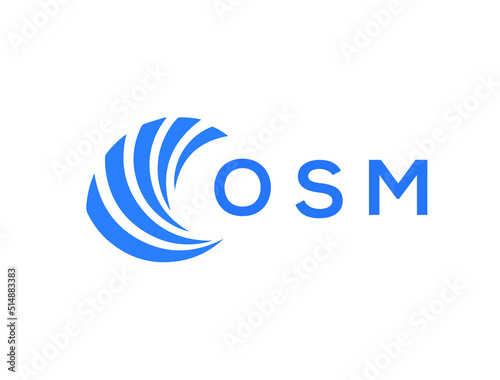 OSM Flat accounting logo design on white background. OSM creative initials Growth graph letter logo concept. OSM business finance logo design.
