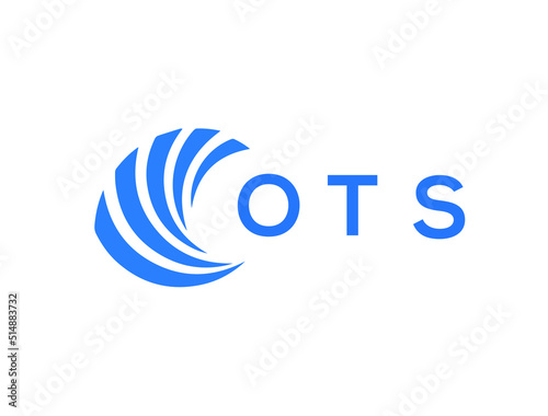 OTS Flat accounting logo design on white background. OTS creative initials Growth graph letter logo concept. OTS business finance logo design.
 photo