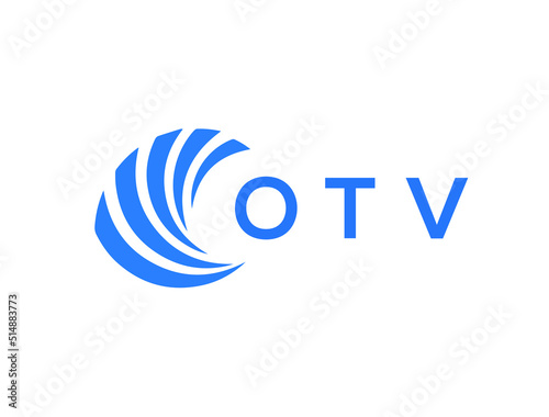 OTV Flat accounting logo design on white background. OTV creative initials Growth graph letter logo concept. OTV business finance logo design.
 photo