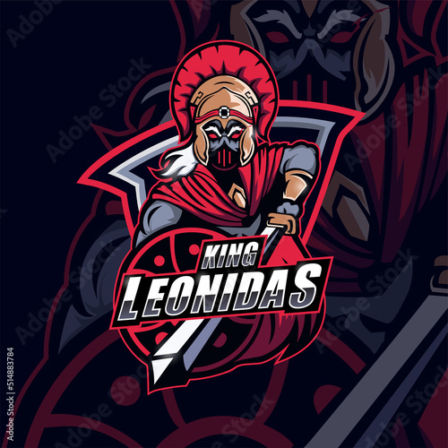 Spartan warrior mascot logo design for esport