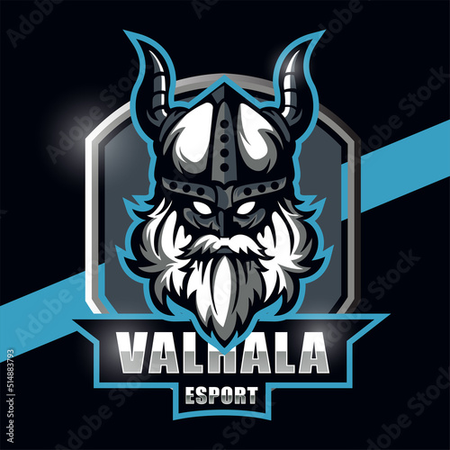 Viking head mascot logo design for esport