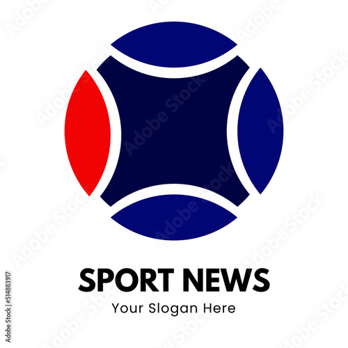 sport news icon ball logo. creative logo design concept