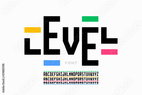 Various levels letters font design, alphabet letters vector illustration